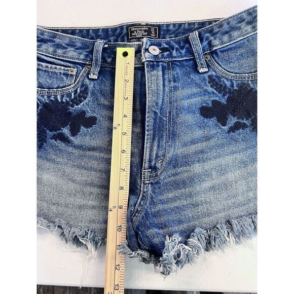 Abercrombie & Fitch Annie High Rise Embroidered Shorts Boho Size 27/4R Flowers - Picture 4 of 5
